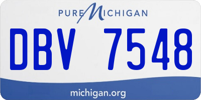 MI license plate DBV7548