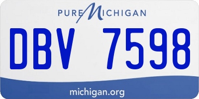 MI license plate DBV7598