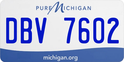MI license plate DBV7602