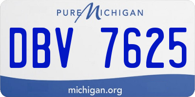 MI license plate DBV7625