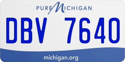 MI license plate DBV7640
