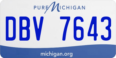 MI license plate DBV7643
