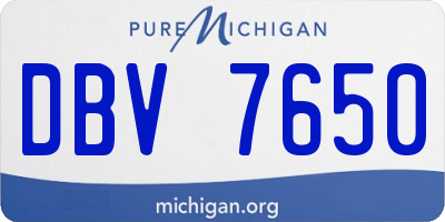 MI license plate DBV7650