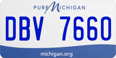 MI license plate DBV7660