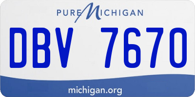 MI license plate DBV7670
