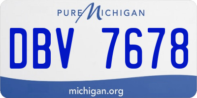 MI license plate DBV7678