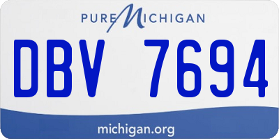 MI license plate DBV7694