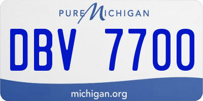 MI license plate DBV7700