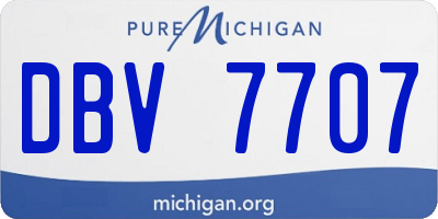 MI license plate DBV7707