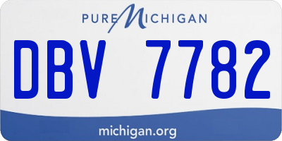 MI license plate DBV7782