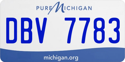 MI license plate DBV7783