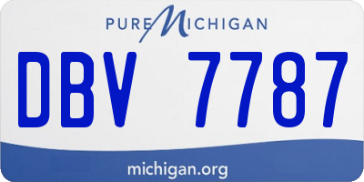 MI license plate DBV7787
