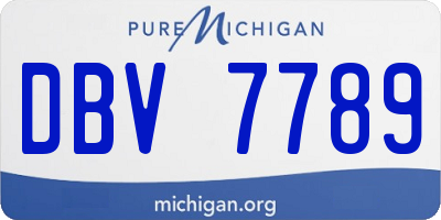 MI license plate DBV7789