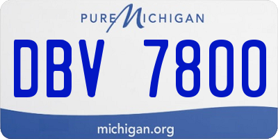 MI license plate DBV7800
