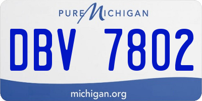 MI license plate DBV7802
