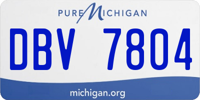 MI license plate DBV7804