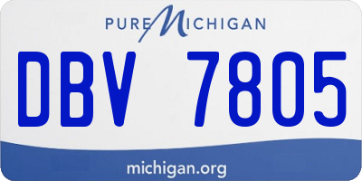 MI license plate DBV7805