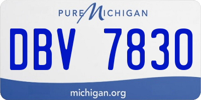 MI license plate DBV7830
