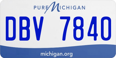 MI license plate DBV7840