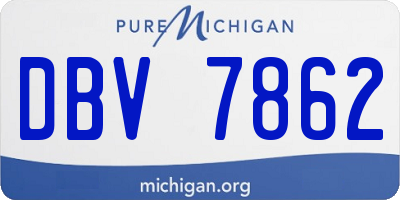 MI license plate DBV7862