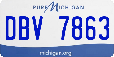 MI license plate DBV7863