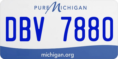 MI license plate DBV7880