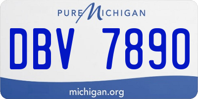 MI license plate DBV7890