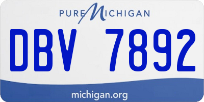MI license plate DBV7892