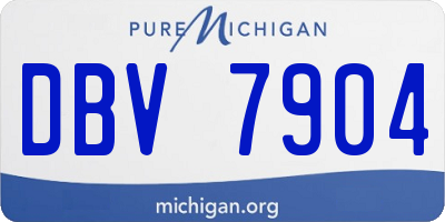 MI license plate DBV7904