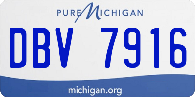 MI license plate DBV7916