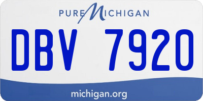 MI license plate DBV7920