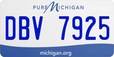 MI license plate DBV7925