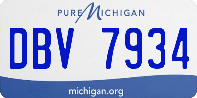MI license plate DBV7934