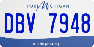 MI license plate DBV7948