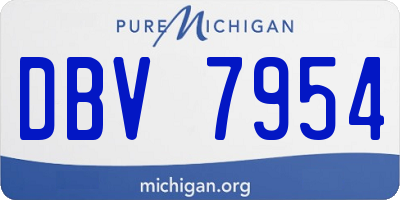 MI license plate DBV7954