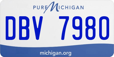 MI license plate DBV7980