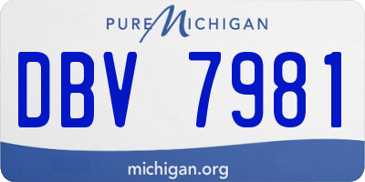 MI license plate DBV7981