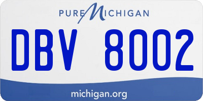 MI license plate DBV8002