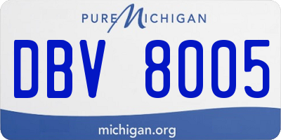 MI license plate DBV8005