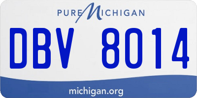 MI license plate DBV8014
