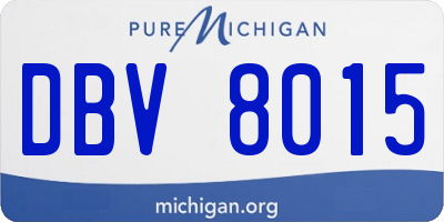 MI license plate DBV8015