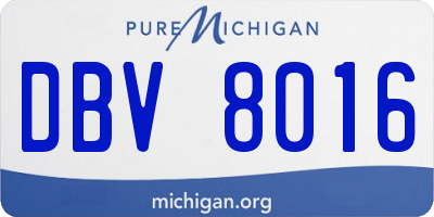 MI license plate DBV8016