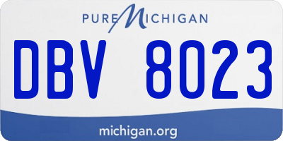 MI license plate DBV8023