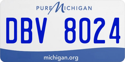 MI license plate DBV8024