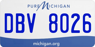 MI license plate DBV8026