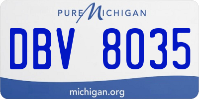 MI license plate DBV8035