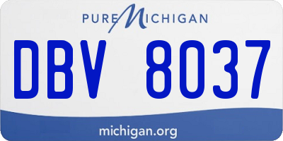MI license plate DBV8037