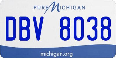 MI license plate DBV8038