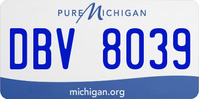 MI license plate DBV8039