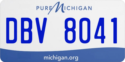 MI license plate DBV8041